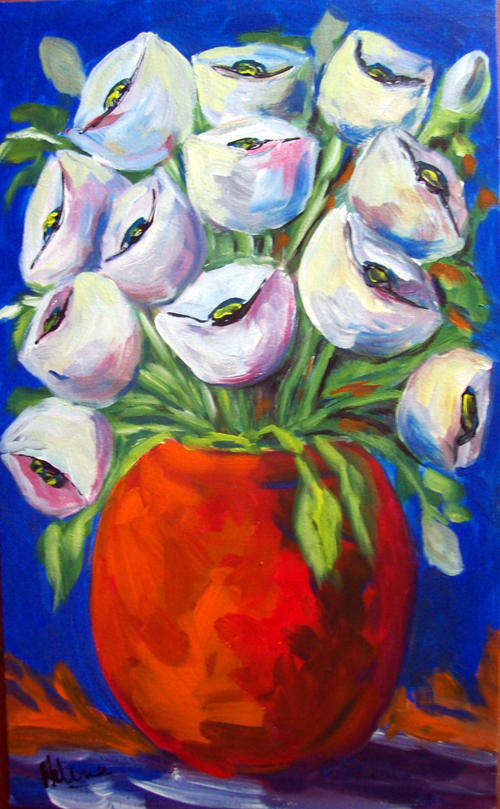 Poppies for Mum - 300x460x22mm - can be hung as is - by HELENA KRUGER