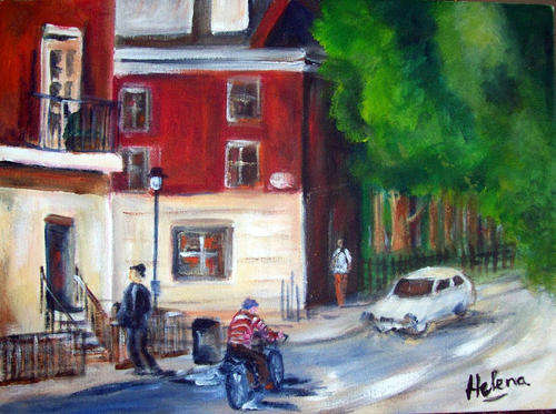 Going to town - 330x440x20mm - acrylic painting by  HELENA KRUGER