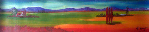 Groen velde - 140x710mm - by SA Artist Helena Kruger