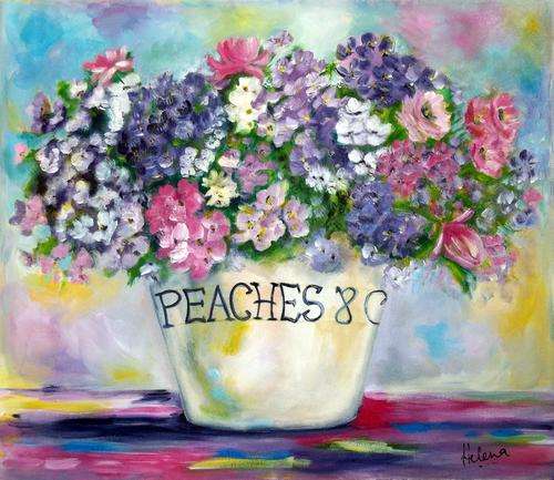 Peaches and cream - 600x700mm -  original acrylic by  HELENA KRUGER