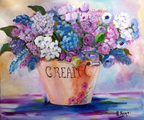 Veldblomme - 600x700mm - original acrylic by SA Artist Helena Kruger