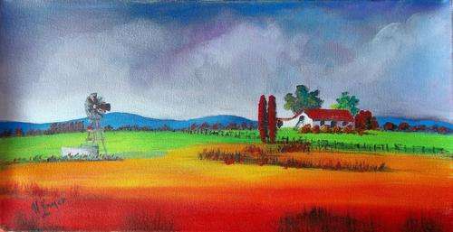 Windmill - original painting - Crazy R1!!!!!!!!!!!!!! No Reserve!