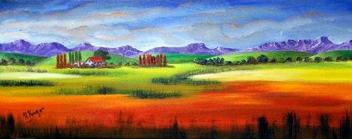 Snow on the mountains - original Helena Kruger - 300x800x44mm