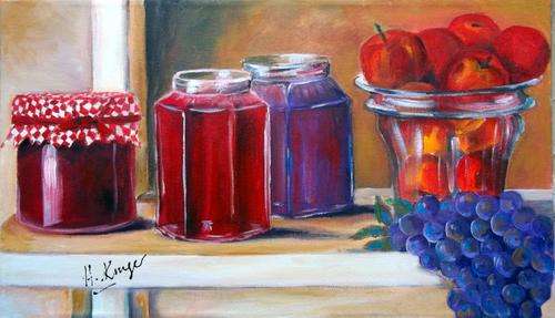 Fruit and jams - original Helena Kruger - 350x600mm