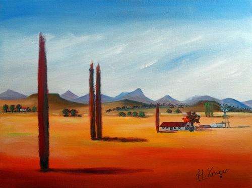 Mountains far away - original Helena Kruger - 420x570mm