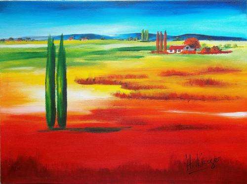 Faraway mountains - original Helena Kruger - 420x570mm