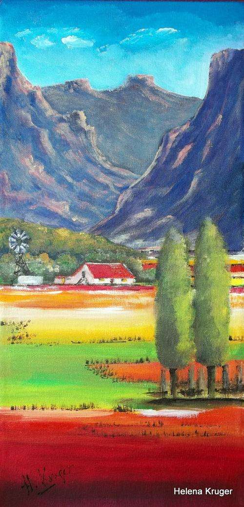 Living in the mountains -  original Helena Kruger - 300x600mm