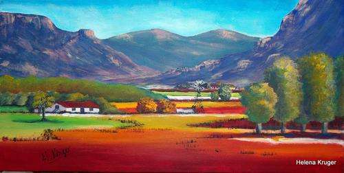 Farmland -  original Helena Kruger - 350x700x22mm