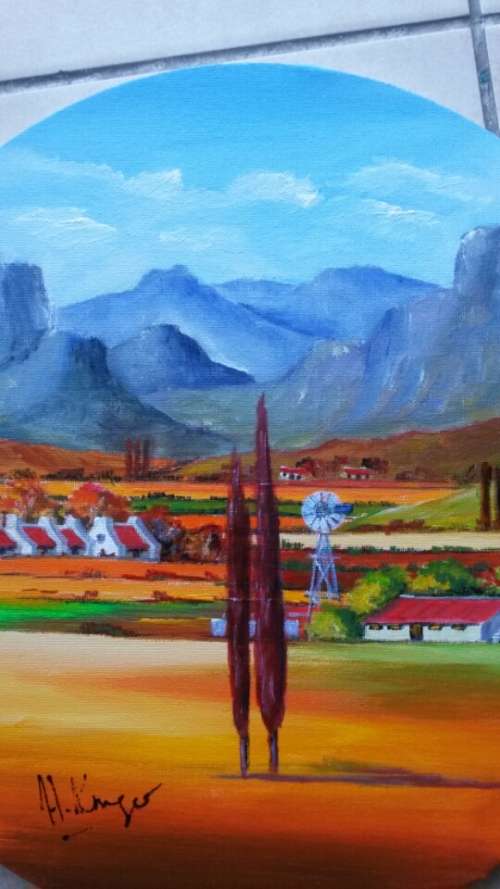 WOW! STUNNING ROUND original by H Kruger(1957-)   - 400mm diameter