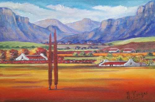 WOW! STUNNING original by H Kruger(1957-)   - 300x450x22mm