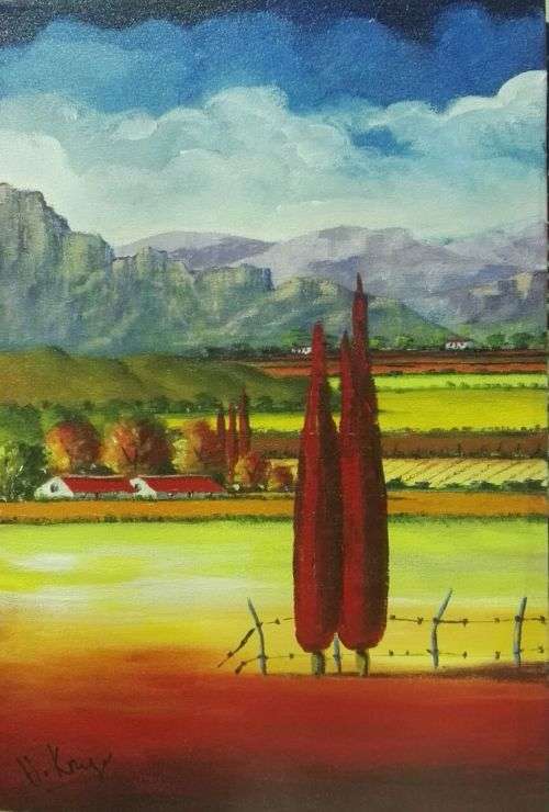 WOW! STUNNING  original by H Kruger(1957-)   - 400x600x22mm - can be hung as is!