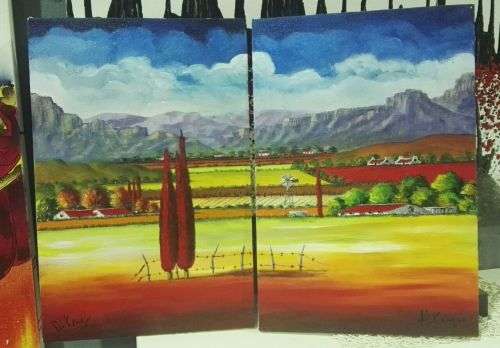 WOW! STUNNING  original by H Kruger(1957-)   - 400x600x22mm - can be hung as is!