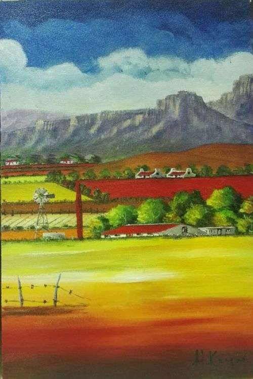 WOW! STUNNING  original by H Kruger(1957-)   - 400x600x22mm - can be hung as is!