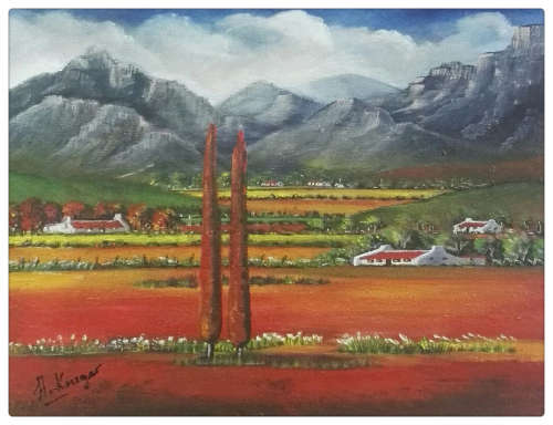 WOW! STUNNING  original by H Kruger(1957-)   - 460x610x15mm - can be hung as is!