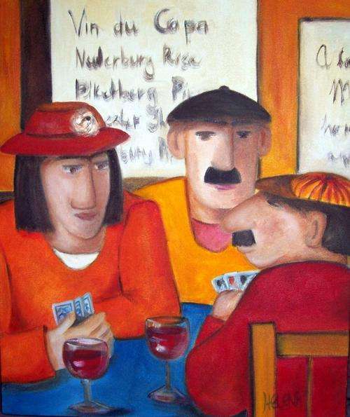 She's winning them!! - 500x600x44mm - oil on stretched canvas - by Helene Kruger