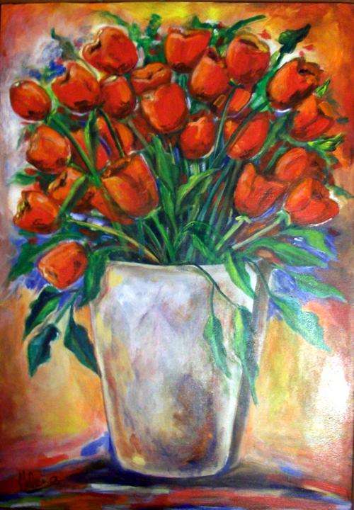 The white vase - boxed 600x800mm - by HELENA KRUGER