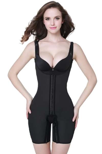Black Plus Size Latex Waist Cincher Full Body Shaper For Women