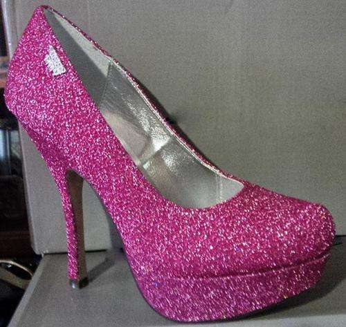 Ladies sissy boy pink glitter heel shoes size 6 FREE POSTAGE IN SOUTH AFRICA