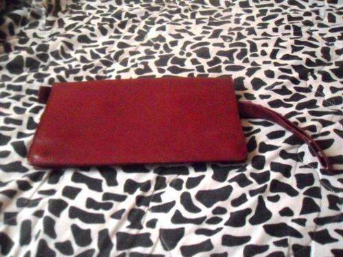 Vintage burgandy napper leather bag / wallet