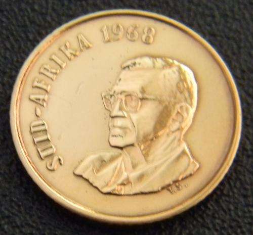 1968 Afrikaans South African 1c coin