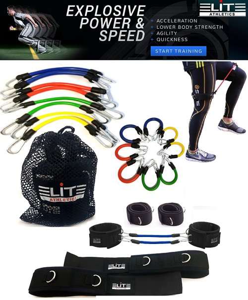ELITE 11 Piece Kinetic Speed Agility Training Strength Leg Resistance Fitness Exercise Bands