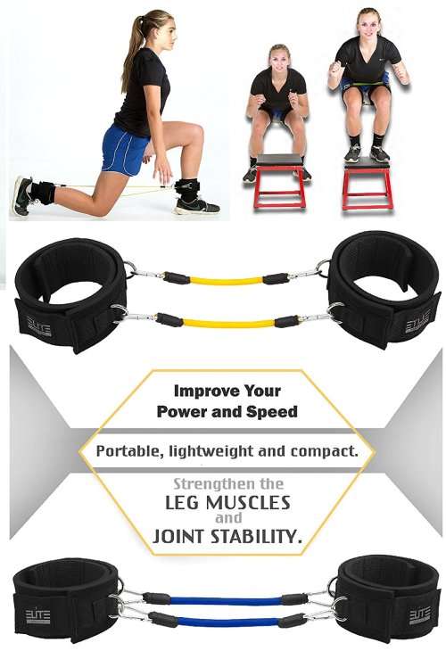 ELITE 11 Piece Kinetic Speed Agility Training Strength Leg Resistance Fitness Exercise Bands