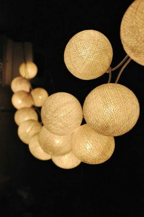 Cotton ball fairy lights