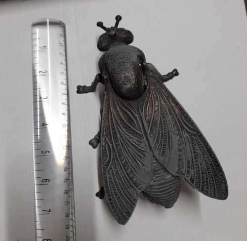 BEAUTIFUL VINTAGE ART DECO BRASS FLY ASHTRAY /TRINKET SET