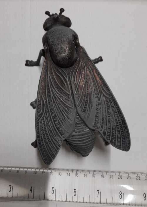 BEAUTIFUL VINTAGE ART DECO BRASS FLY ASHTRAY /TRINKET SET