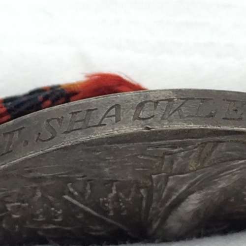 Boer War - Q.S.A. Medal (CC, OFS, TVL, SA01) `Pte. W.T. SHACKLEFORD - VL. CO. Oxfd LI. `