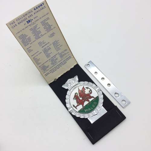 Vintage `Wales` Welsh Dragon Car Badge (J.R. GAUNT)