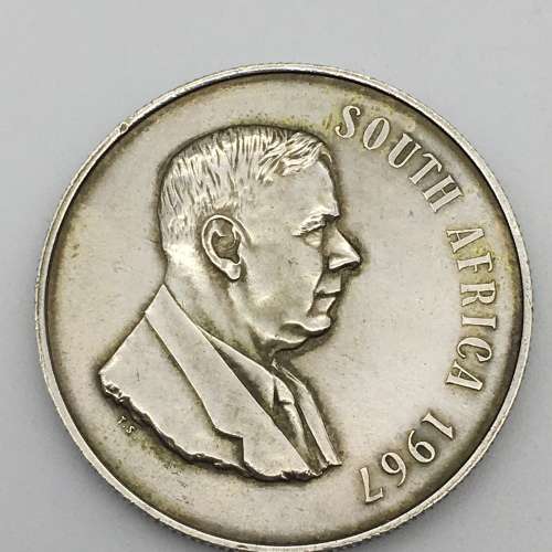Two South African `Silver One Rand` Coins (1966 and 1967)