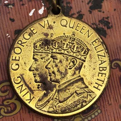 Vintage `King George VI 1937` Coronation Tin with Medallion