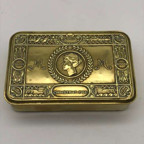 WW1 - Christmas `1914 Princess Mary` Brass Box and Christmas Card