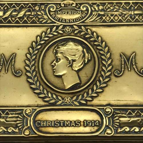 WW1 - Christmas `1914 Princess Mary` Brass Box and Christmas Card