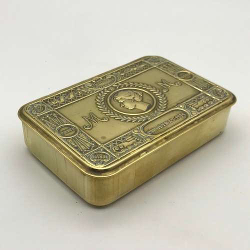 WW1 - Christmas `1914 Princess Mary` Brass Box and Christmas Card