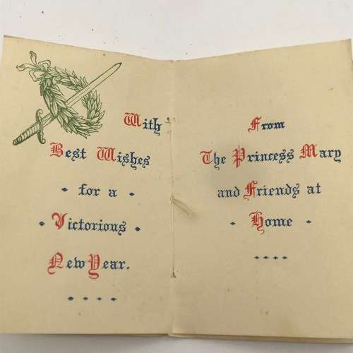 WW1 - Christmas `1914 Princess Mary` Brass Box and Christmas Card