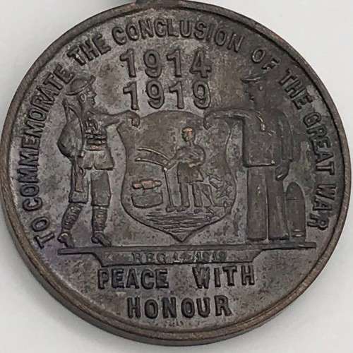 South Africa - WW1 `Johannesburg 1914-1919 Peace` Medal