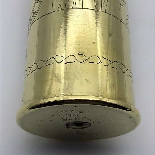 WW2 - Trench Art/POW Brass Artillery Shell