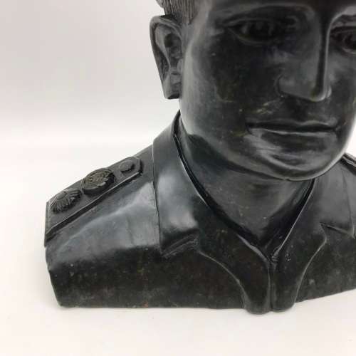 Rhodesian `BSAP Officer` Large Soapstone Bust (Signed)