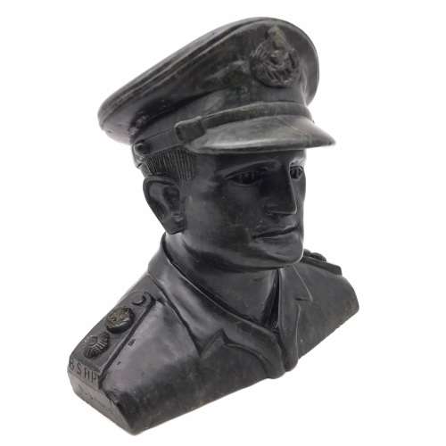 Rhodesian `BSAP Officer` Large Soapstone Bust (Signed)
