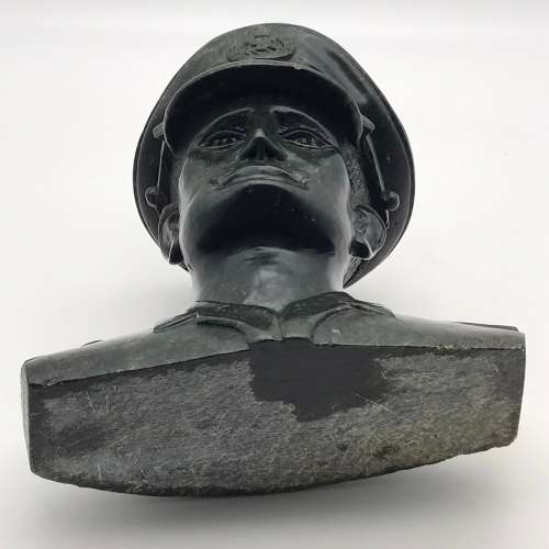 Rhodesian `BSAP Officer` Large Soapstone Bust (Signed)