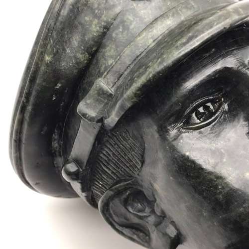 Rhodesian `BSAP Officer` Large Soapstone Bust (Signed)