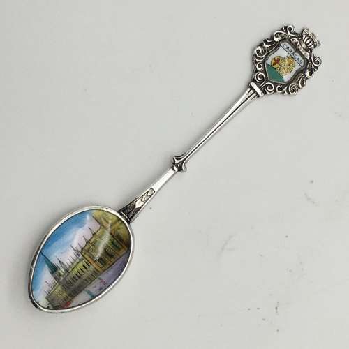 Early `Caracas` Enamel Souvenir Spoon (Venezuela)