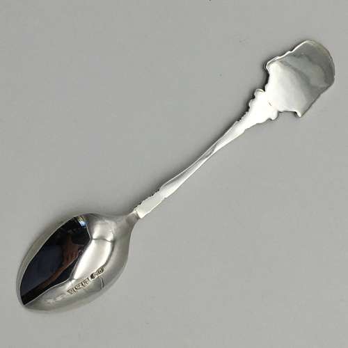 Solid Silver & Enamel `Kettering` Souvenir Spoon
