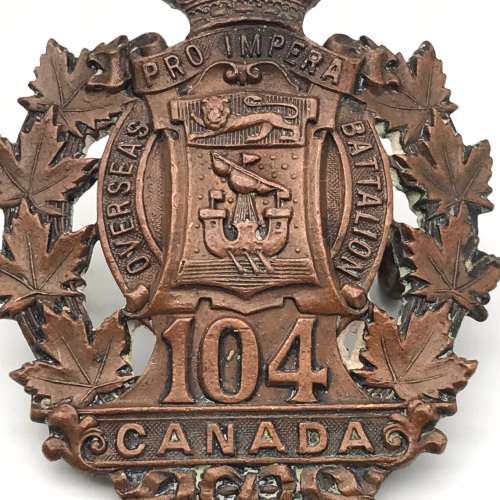 Canada - `104th Bn (New Brunswick) C.E.F` Cap Badge (G.F. HEMSLEY)