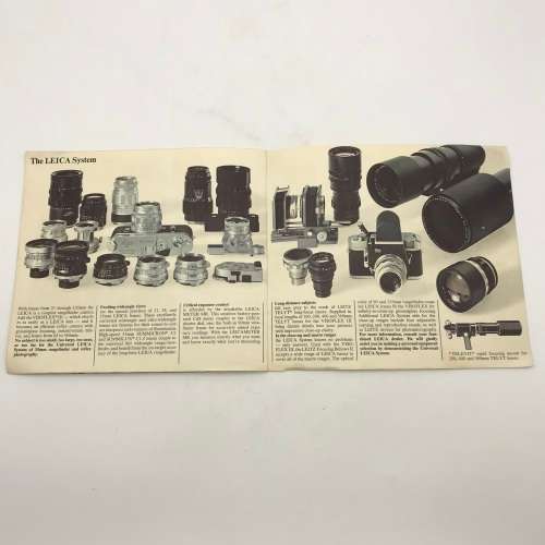 Early `Leica M4` Camera & Accessories Booklet