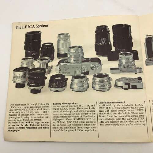 Early `Leica M4` Camera & Accessories Booklet