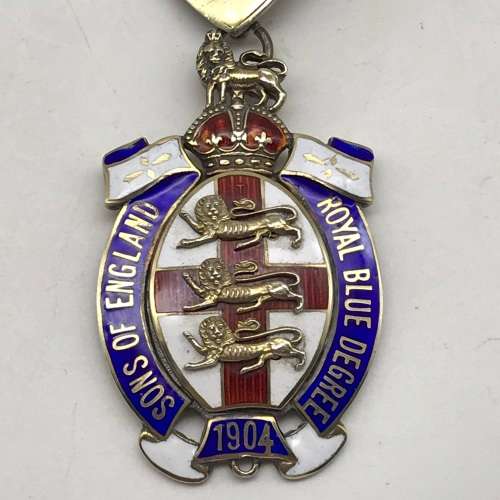 Silver & Enamel `Sons of England` Royal Blue Degree Medal (1904)