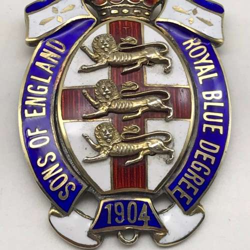 Silver & Enamel `Sons of England` Royal Blue Degree Medal (1904)